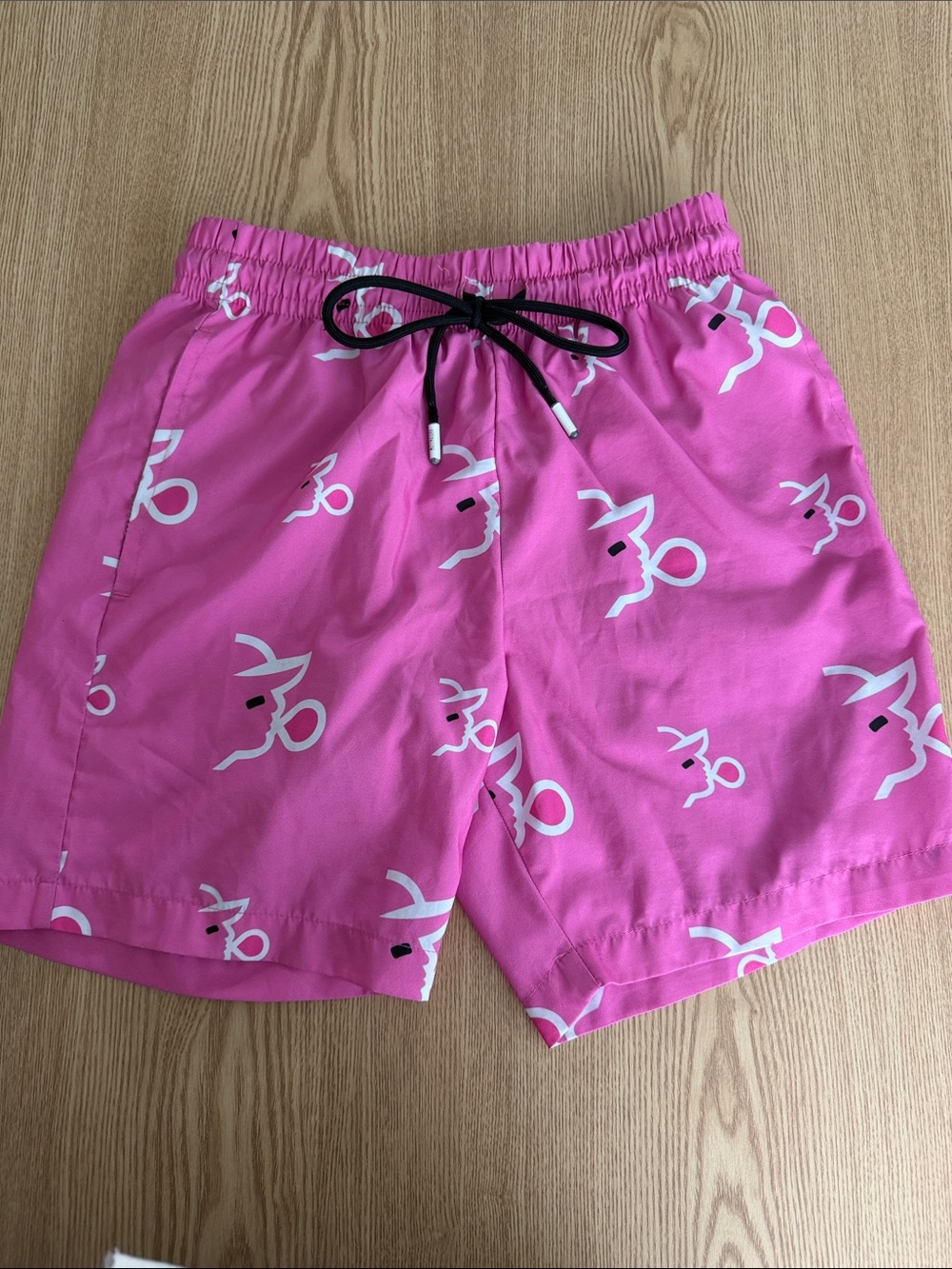 Baseballism Bubblegum Swim Trunks with Drawstring Boys M